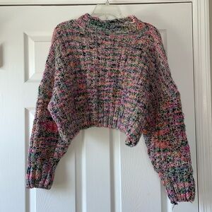 Free People Confetti Pull Over Cropped Sweater